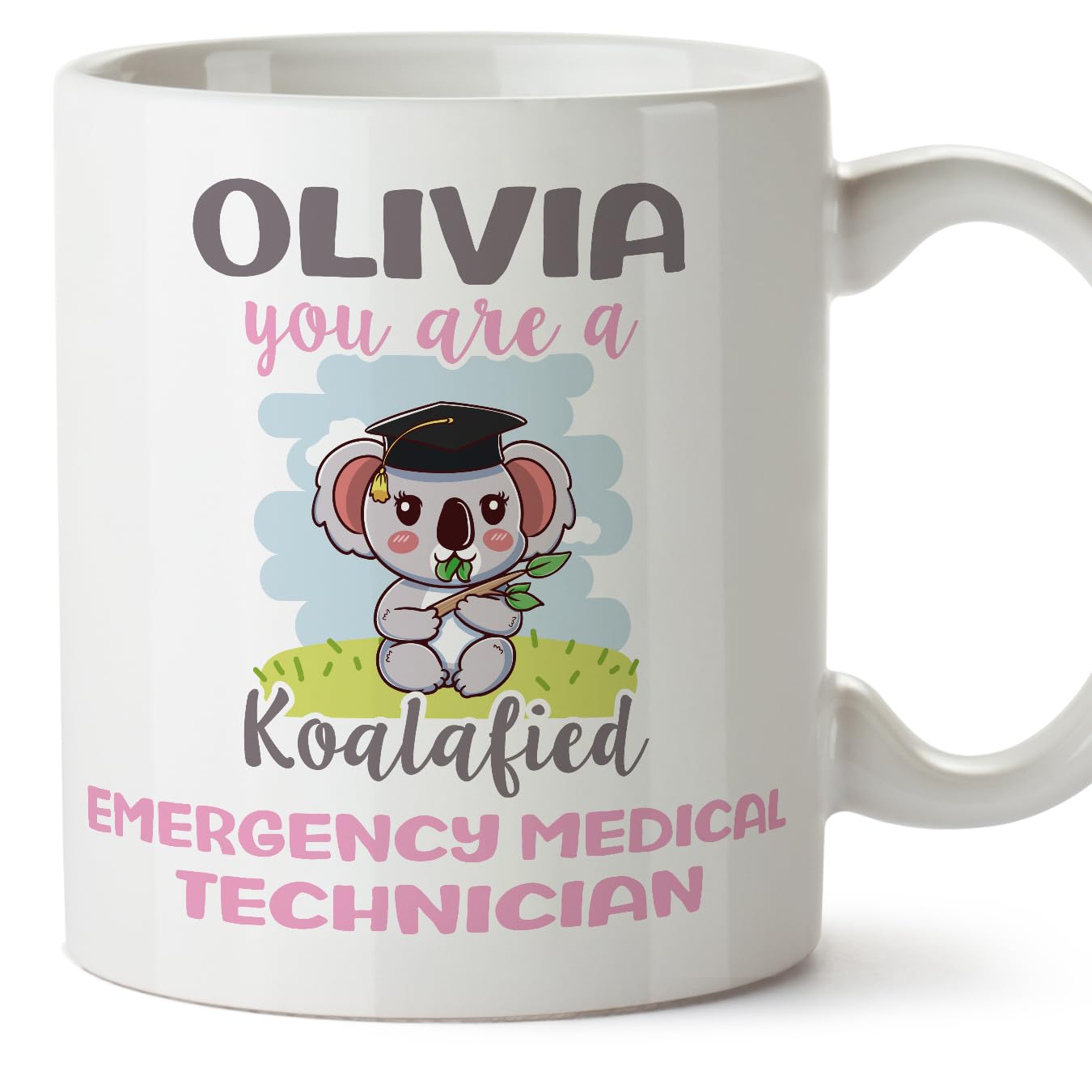 MUGFFINS Personalised Mug for Emergency Medical Technician Woman - in English - Custom Koalafied - Funny Custom Gift for Colleagues - Ceramic 11oz Mug โ image 1