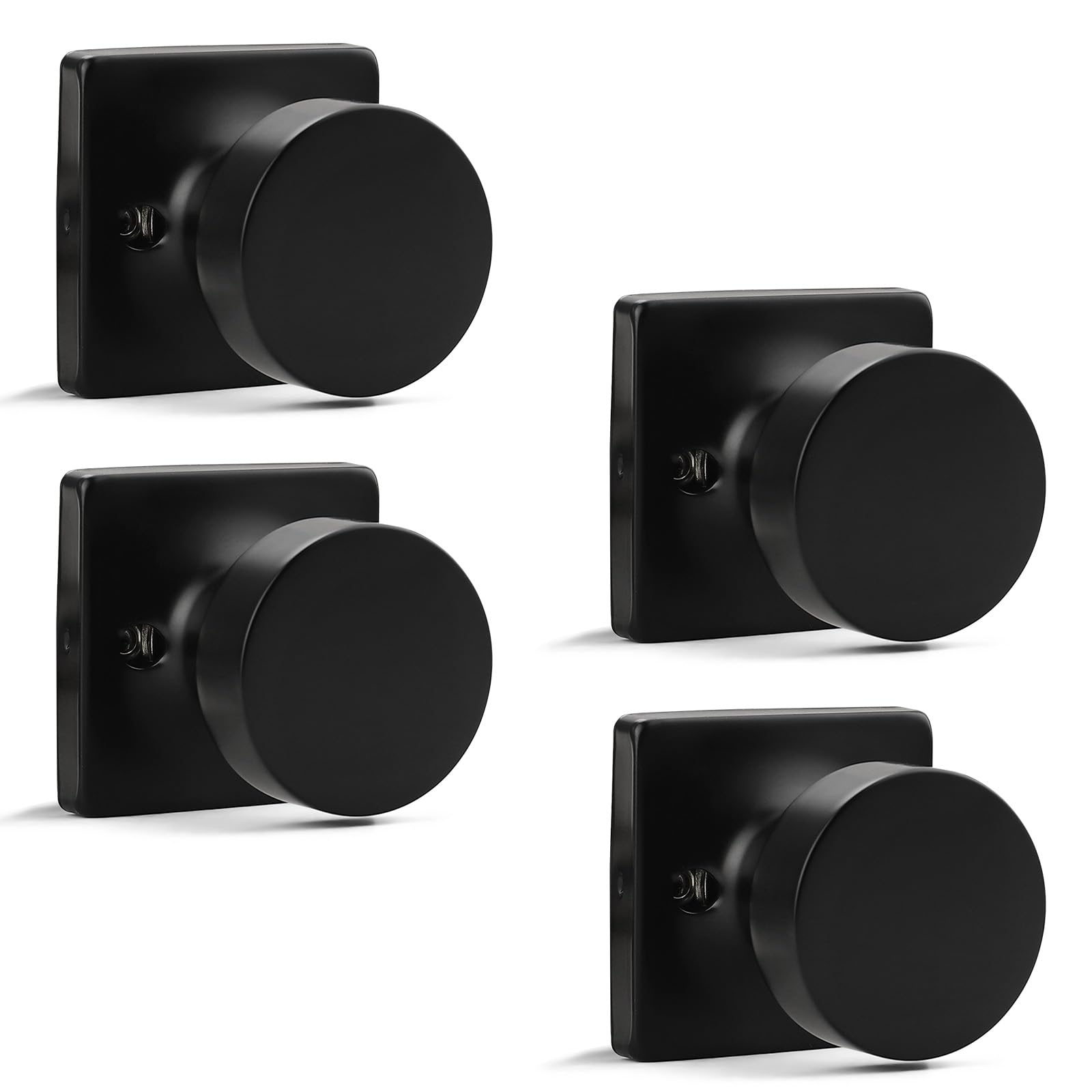 Photo 1 of ***MISSING PARTS***Probrico Interior Half Dummy Door Knobs 4 Pack, Closet/Flight of Stairs Door Knobs Inside, Interior Matte Black Dummy Door Knob Without Key