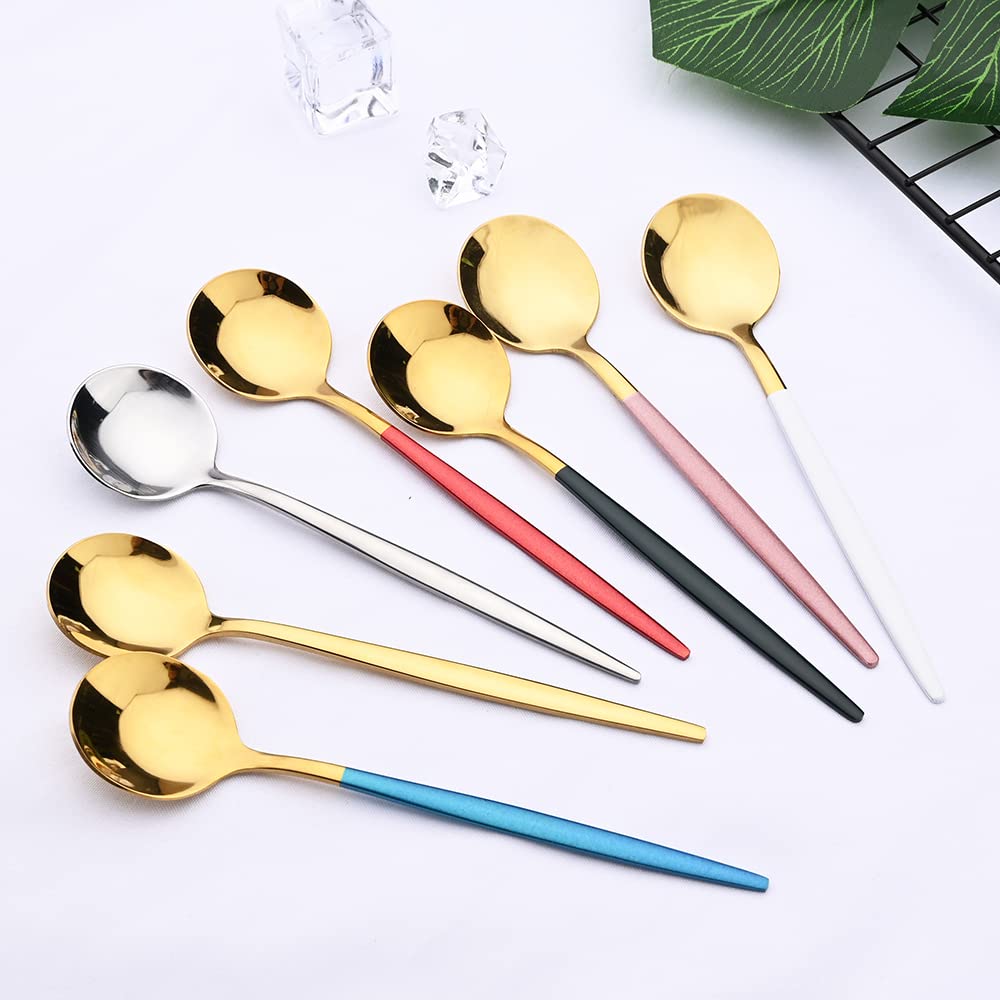 Set di posate in argento, set da 24 pezzi, stoviglie in acciaio inossidabile, coltello, forchetta, cucchiaio, cucina, all'ingrosso, neri(24pcs Green Silver)