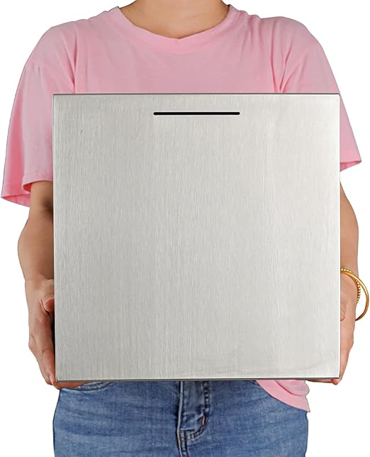 Adult Piggy Banks, The Largest Stainless Steel Piggy Bank, Can Only Save The Piggy Bank That Cannot be Taken Out(12 inch)