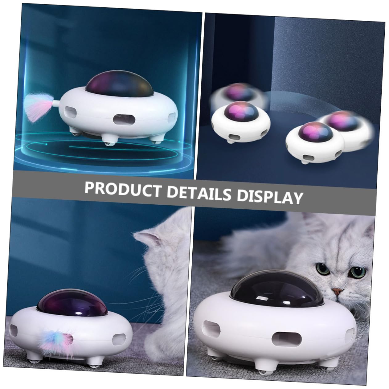 Yardwe Interaktives Katzenspielzeug Automatisches Zum Spielen Und Necken Haustierspielzeug Aus Langlebigem Material Mit USB-ladefunktion Leicht Handlich Und Einfach Zu Verstauen