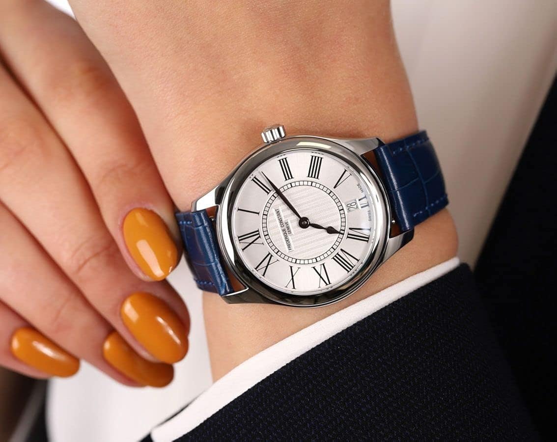 Frederique Constant Orologio Analogico al Quarzo Svizzero Donna con Cinturino in Pelle FC-220MS3B6 Frederique Constant Orologio Analogico al Quarzo Svizzero Donna con Cinturino in Pelle FC-220MS3B6