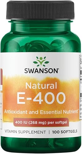 Swanson Vitamina E natural 400 UI - Suplemento dietético para apoyo diario antioxidante, puede apoyar el sistema inmunológico, suplemento de