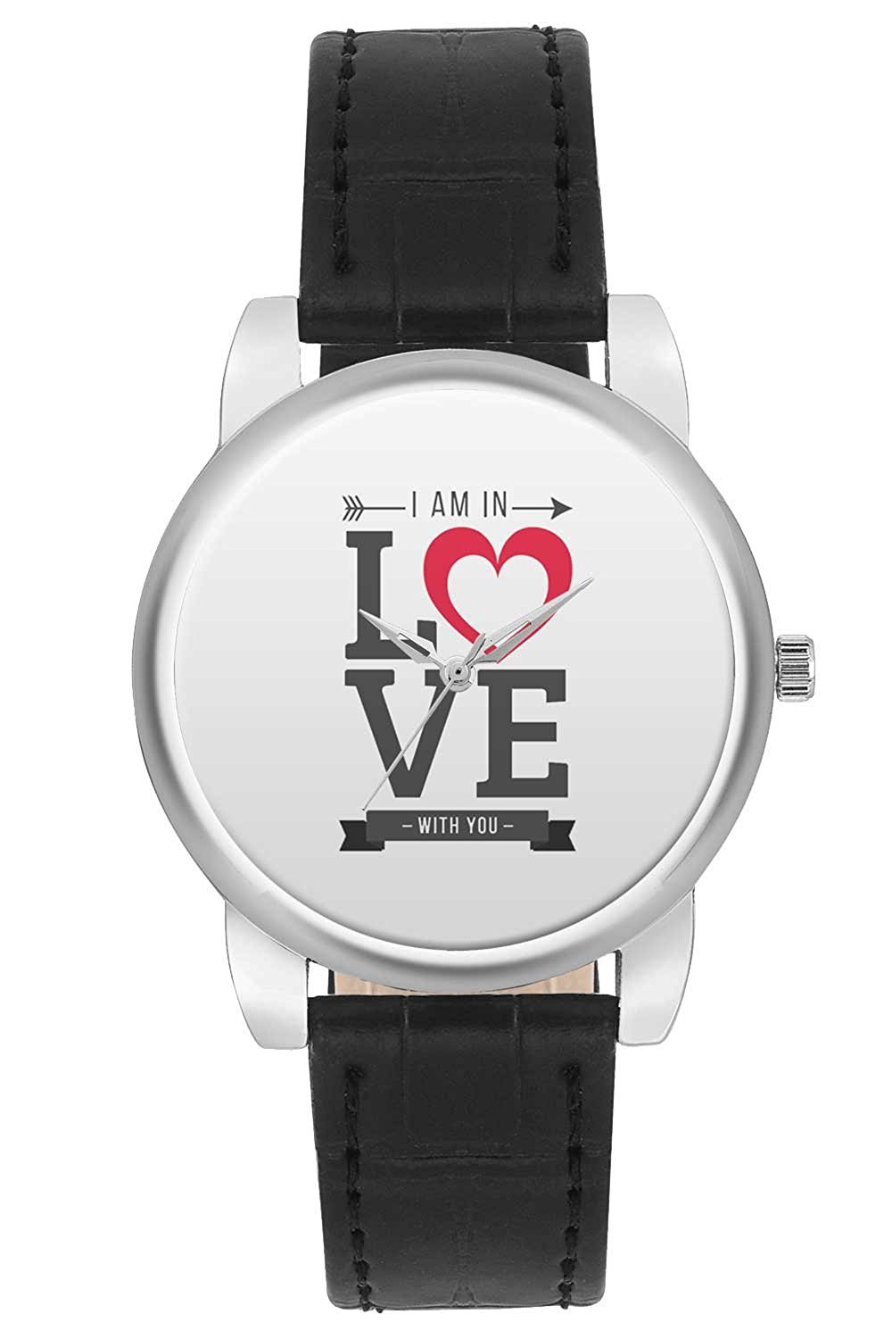 Valentines day Gift - BigOwl I Am In Love | ValentineS Day Fashion Watches for Girls - Awesome Gift for Daughter/Sister/Wife/Girlfriend - Casual Quirky Typography Designer Analog Leather Band Watch ( for Girls) (B079MH9RR1) Amazon Price History, Amazon Price Tracker