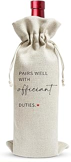 GaNiao Wedding Officiant Definition Wine Bags Wedding Officiants Gifts from Bride & Groom Engagement Wine Bag Will You Marry Us Proposal Gifts for Officiant Of Marrrige Party Decorations - JK0484