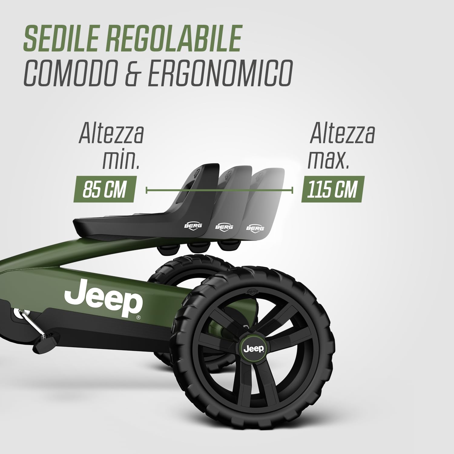 Berg Pedale-Gokart Buzzy Jeep Sahara dla Dzieci 2-5 lat, Zielony