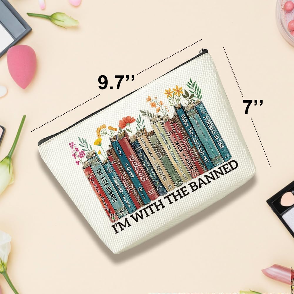 Book Floral Cosmetic Bag, Book Lovers Gifts, Book Gifts Bookish Gifts Readers Library Makeup Bag Inspirational Gifts for Women Sister Librarian Bookworm Girls Graduation Christmas Birthday Gift - Image 4