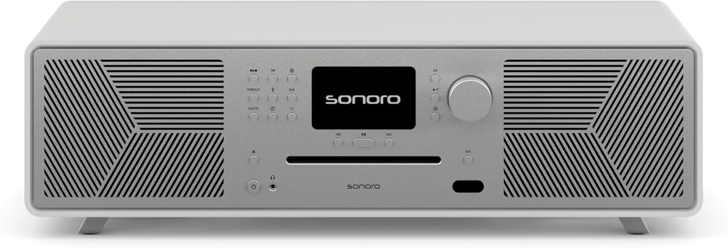 sonoro MEISTERSTÜCK (Gen.2) Kompaktanlage mit CD Player (Airplay, Google Cast, Spotify, FM, DAB+) Matt Weiß