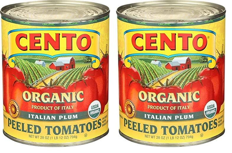 Cento Foods Tomates enteros orgánicos, 28 onzas (paquete de 2)