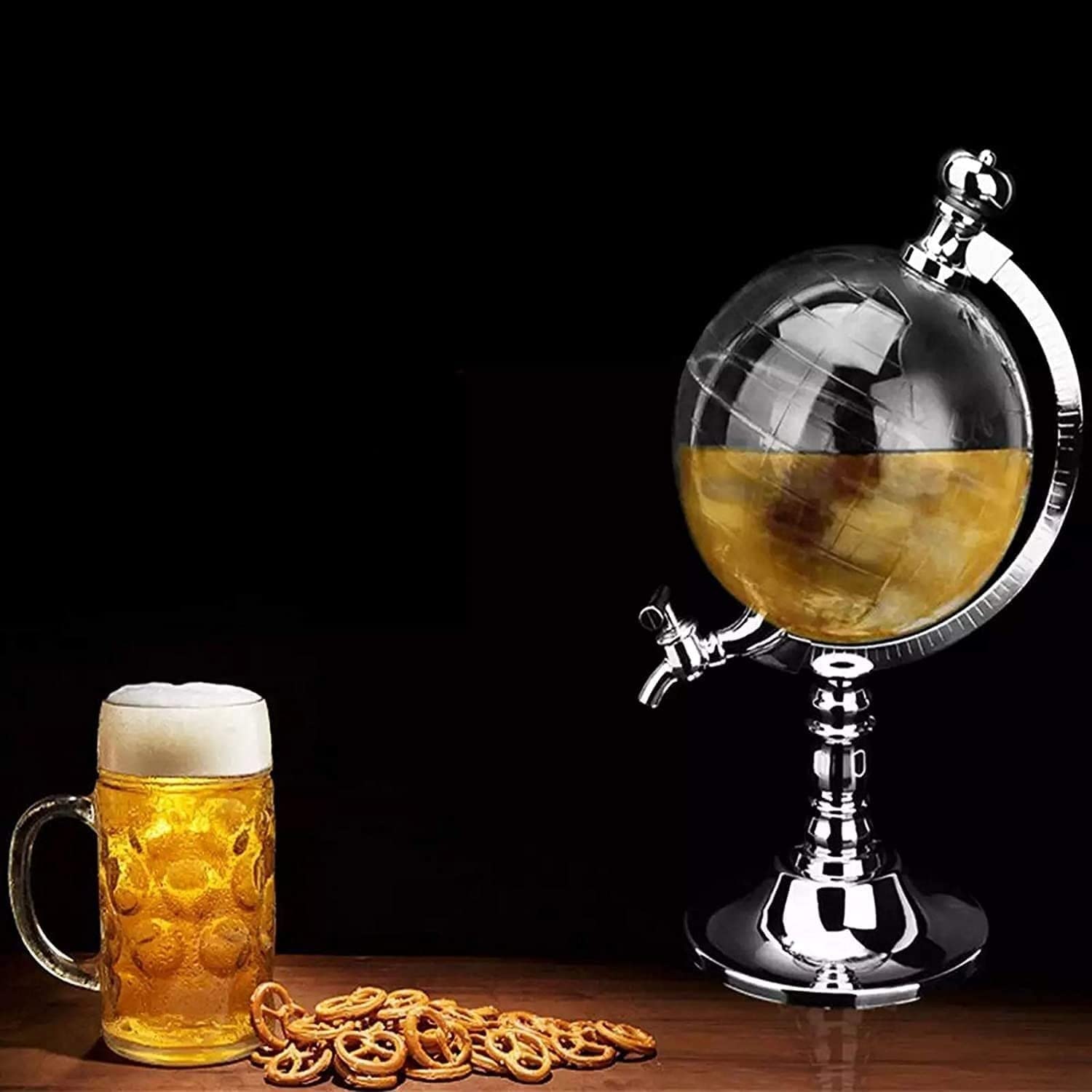 Dispensador de Cerveza, Balde de Cerveza Torre de Cerveza de 1,5 l, Dispensador de Torre de Bebidas Transparente, Diseño esférico