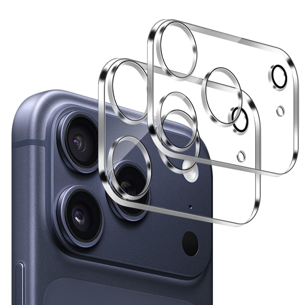 Lutree para iPhone 17 Pro Max Protector Cámara Cristal Templado, 2 Piezas Dureza 9H HD Protector de Lente de Cámara, Anti Rasguños Película Protectora -Transparent