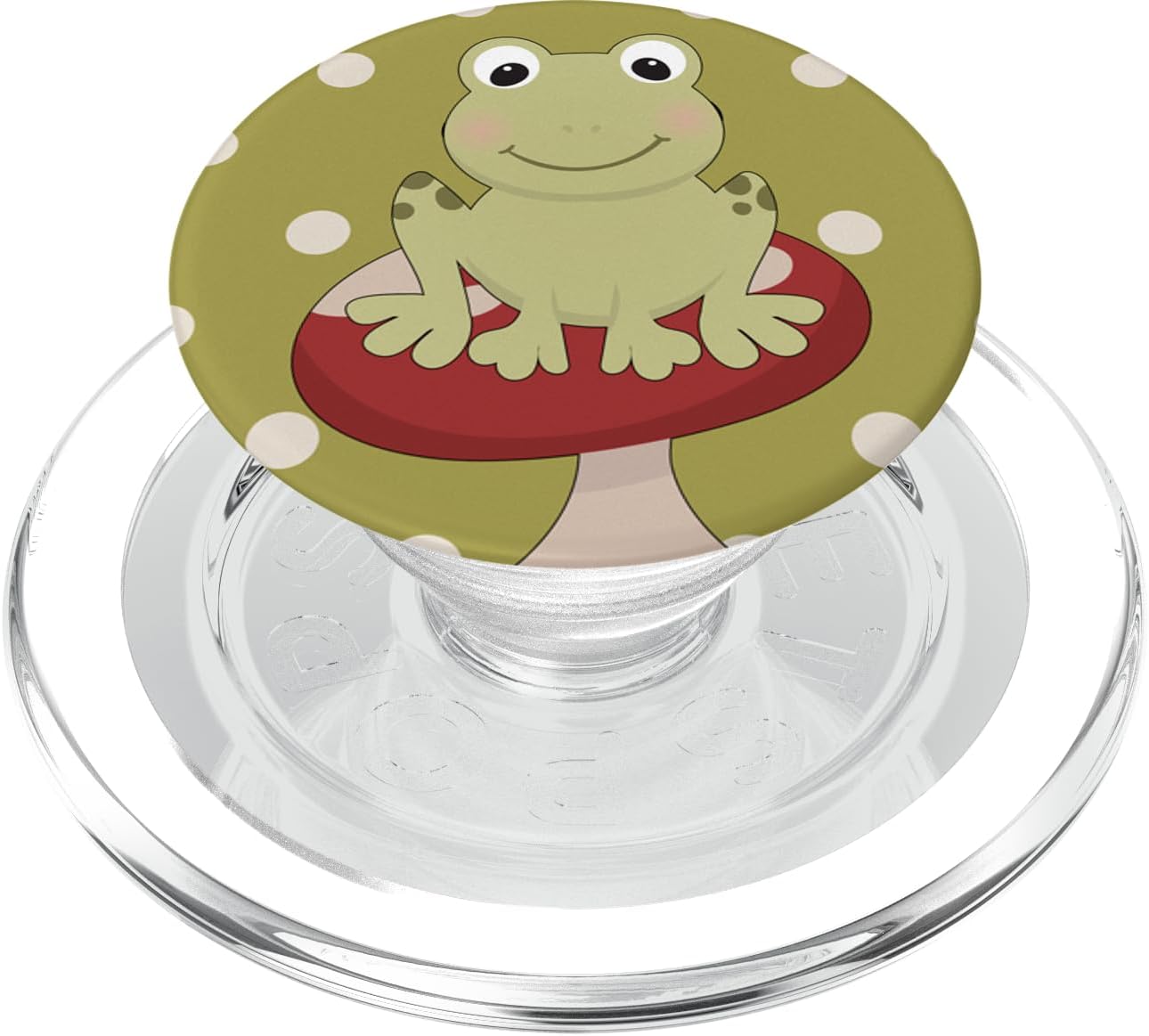 Cute Kawaii Frog Sitting On Mushroom For Spring & Summer PopSockets MagSafe PopGrip for iPhone