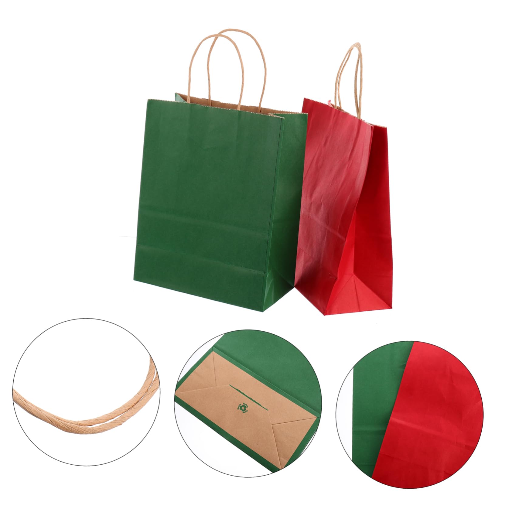 Gatuida 24stücke Quadratische Weihnachtspapiertüten aus Kraftpapier Formstabil ohne Logo als Geschenktüte Süßigkeitentüte oder Partytüte für Weihnachtsfeiern und Feste