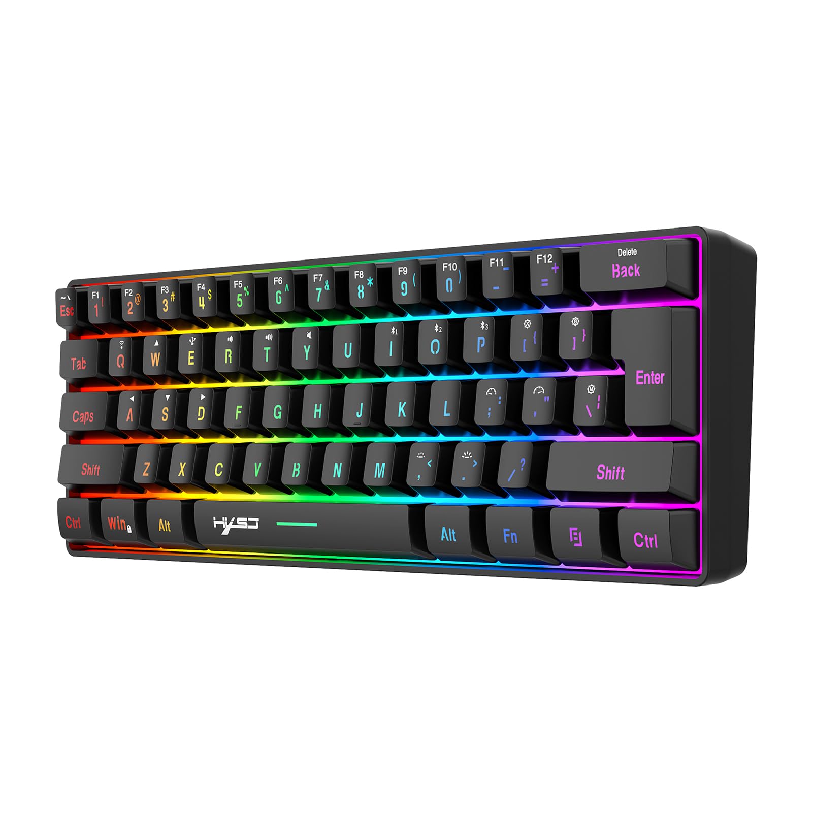 Clavier à membrane compact sans fil HUIOP L500 à 61 touches avec rétroéclairage RVB