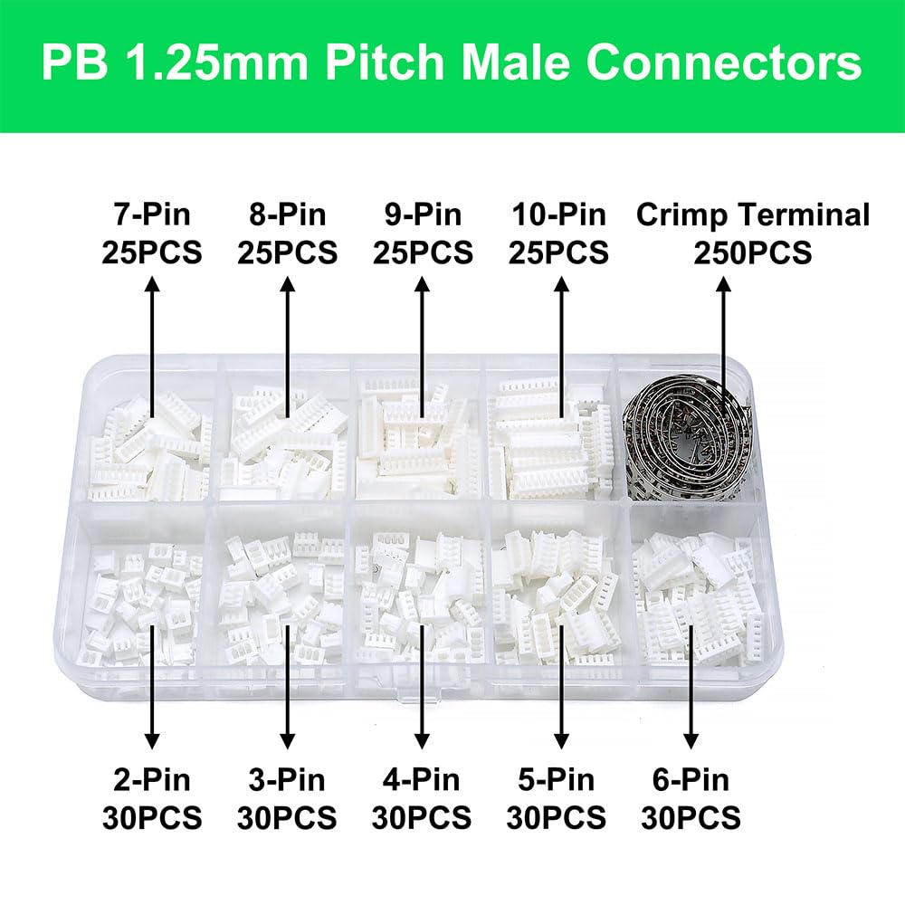 PB1.25 Connectors and Crimp Terminal kit Compatible with Molex PicoBlade Connectors Plugs 1.25mm Pitch for Pixhawk 2.4.8 Drone Flight Controller - Image 2