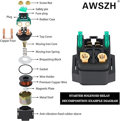 Miniatura 5 de AWSZH Relé solenoide de arranque de repuesto para Yamaha ATV YFM 350 400 450 660 Raptor Grizzly Kodiak Wolverine Big Bear Yamaha 2003 2004 2005 2006