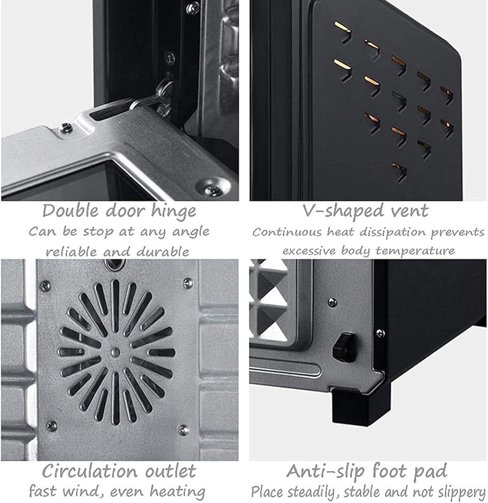 Combinazione di convezione della friggitrice ad aria del forno elettrico, capacità 40L, timer 60min, luce di cottura integrata, controllo della temperatura 90℃-230℃ per toast, cuocere e grigliare