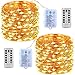 Produktbild MOOING LED Lichterkette [2 Pack] 10M Lichterkette Batterie mit 100 LED Wasserdicht Stimmungs Lichterkette Draht,8 Modi mit Fernbedienung,für Weihnachten,Innen/Außen Dekoration (Warm weiß)