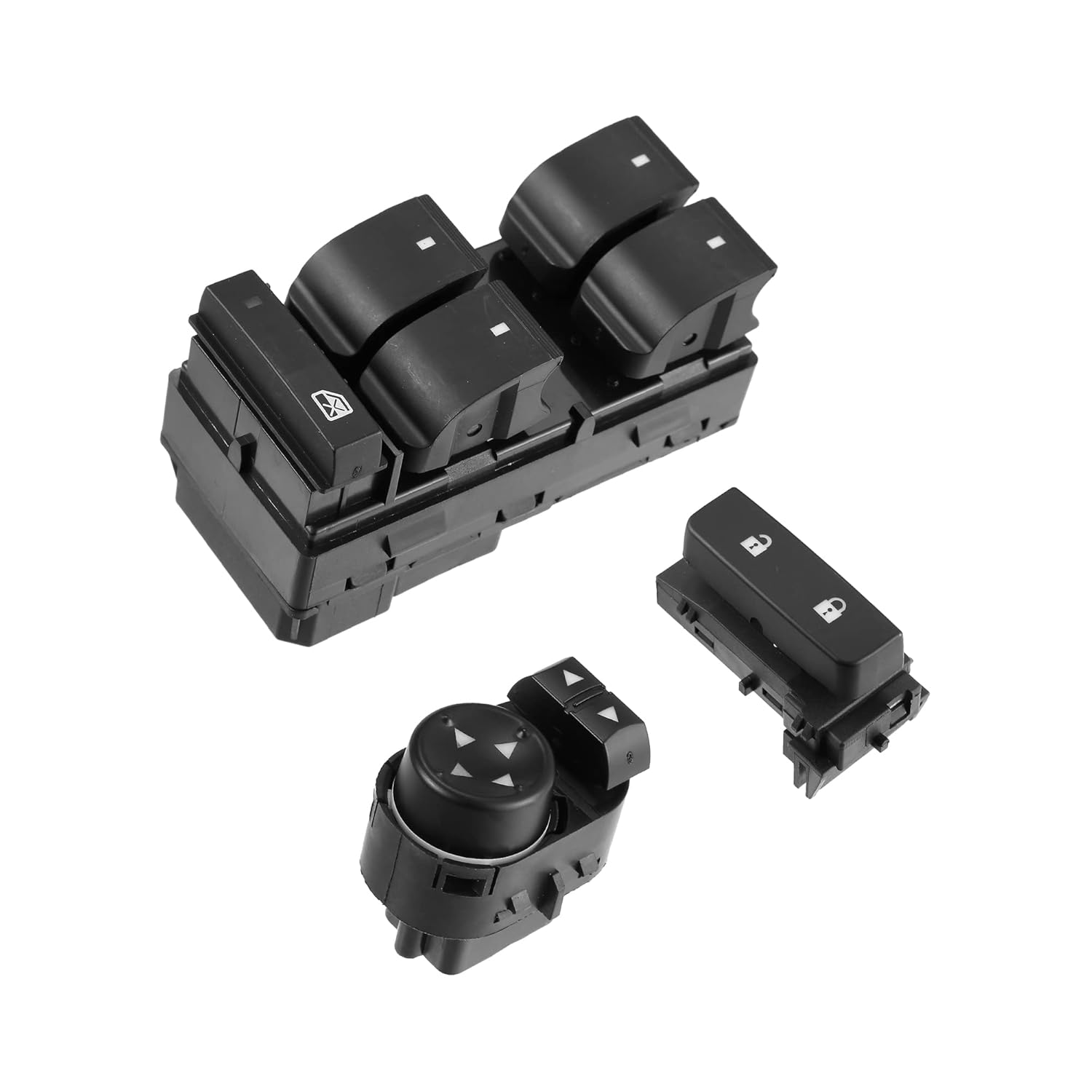 A-Premium Power Window Control Switch Button & Front Driver Side Door Lock Switch & Mirror Switch - Compatible With Chevy Silverado GMC Sierra 1500 2500HD 3500HD - 07-14 - # 25789692 25778970 15804093