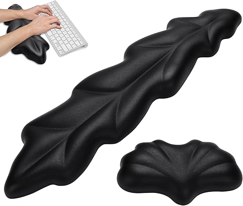 Reposamuñecas para teclado, diseño ergonómico, almohadilla de teclado de espuma viscoelástica, almohadilla de muñeca para teclado y mouse, fácil de