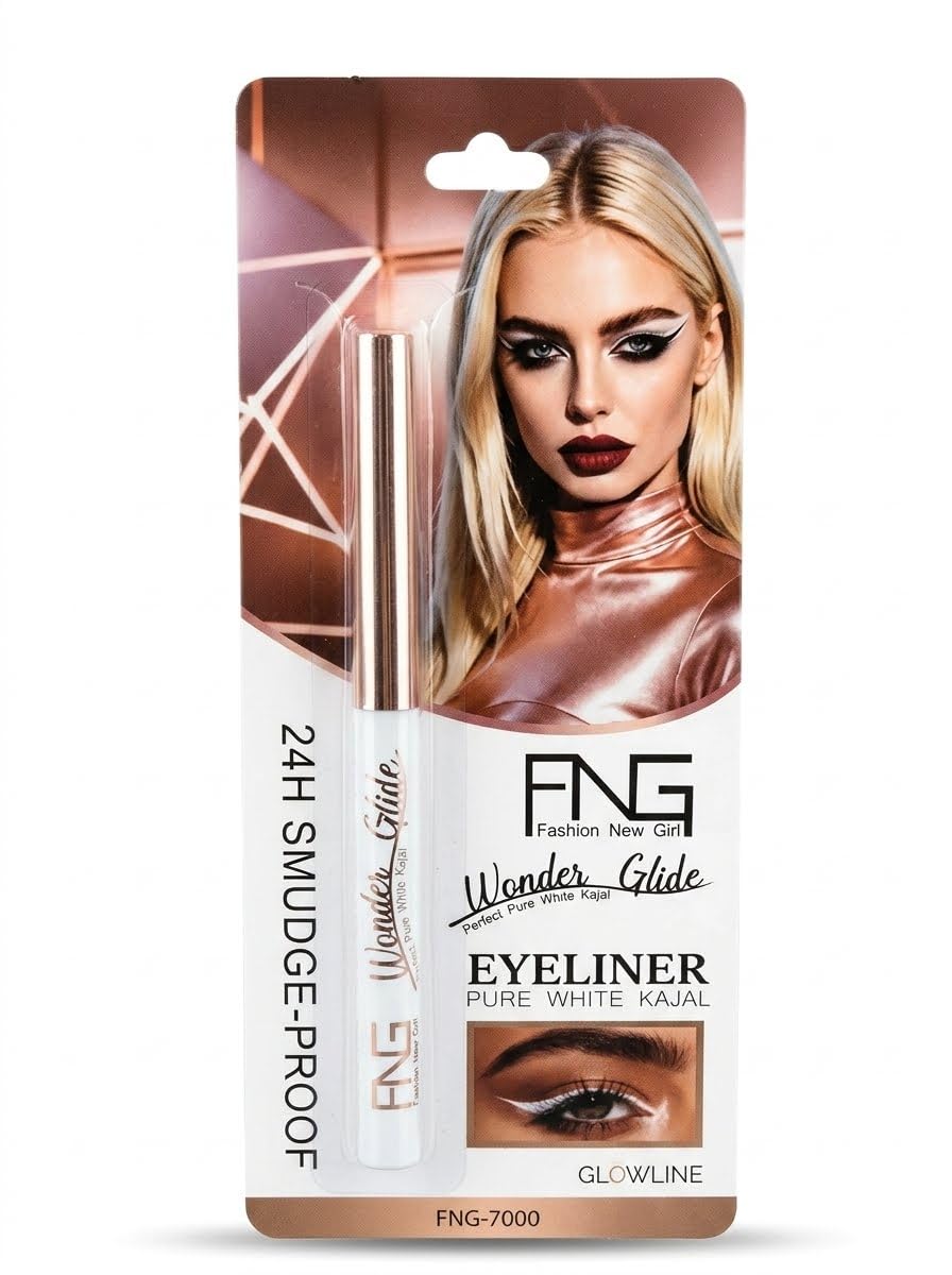 Wonder Glide Pure White Kajal & Eyeliner (Model FNG-7000) | 24H Smudge-Proof & Waterproof Matte White Eye Liner Pencil | Long Lasting Smooth Glide Eye Makeup for Women & Girls-image-11