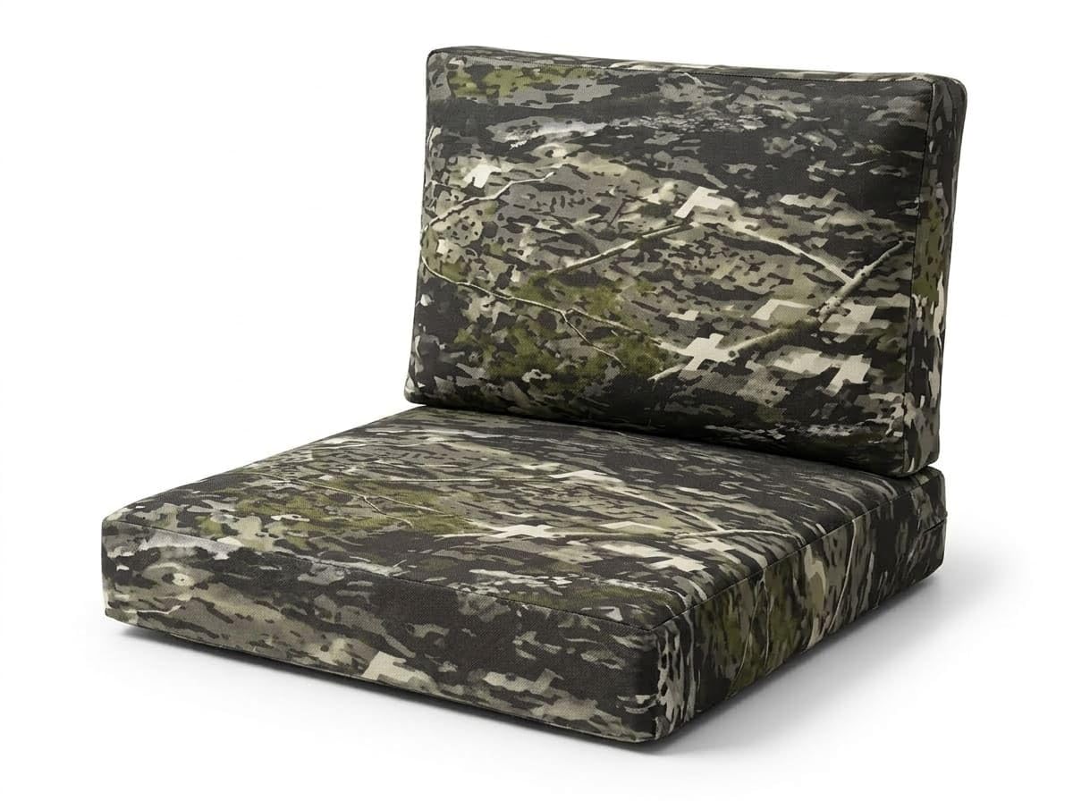 Rattan Garden Furniture Cushions Set – High-Density Foam Support, Outdoor Replacement Cushions for Patio Sofa & Conservatory – Water Resistant Covers (Bird Camouflage, 8Pc set (4x Seat + 4x Back))
