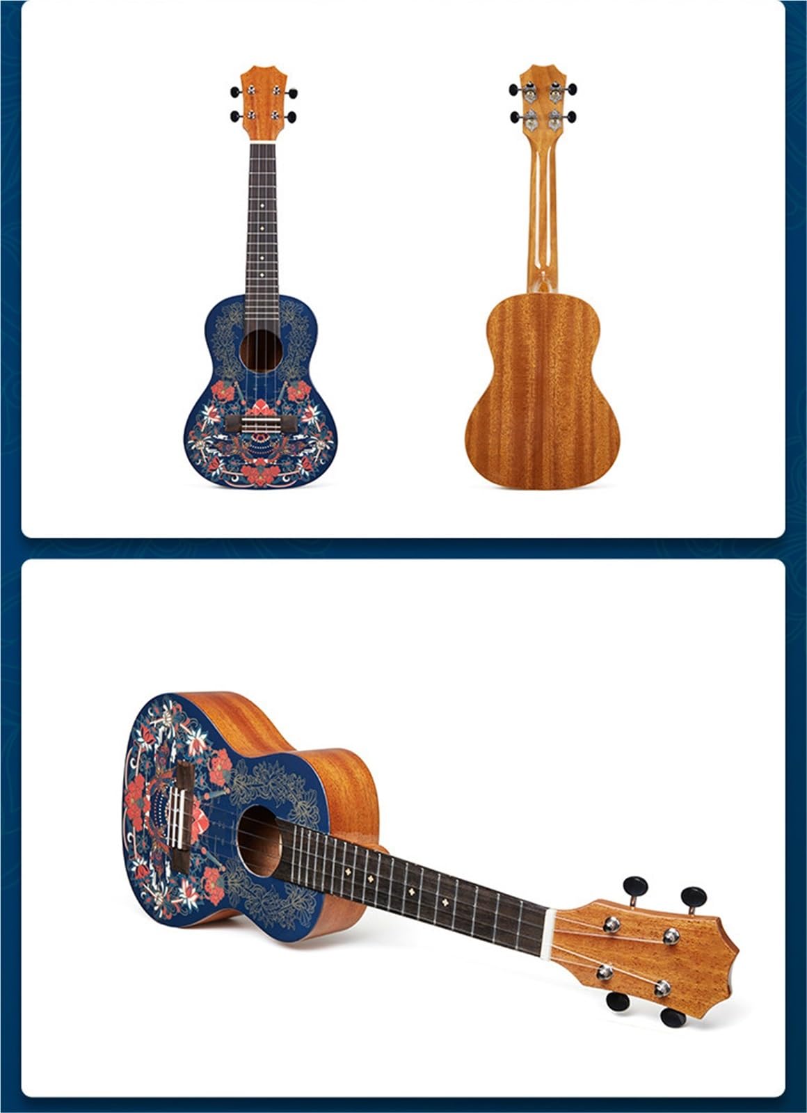 23 Calowa Gitara Elektryczna Ukulele Z Litego Drewna Mahoniowego Dla Początkujących Początkujący Ukulele