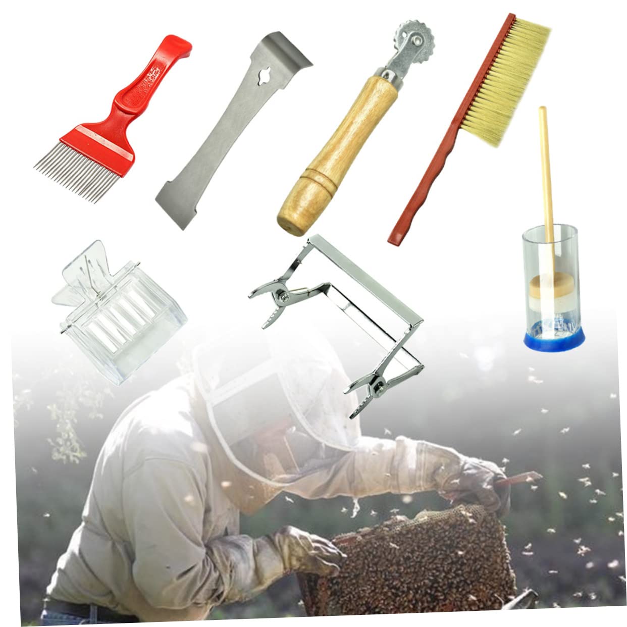 Happyyami 7 Pz Accessori Per L'apicoltura Attrezzi Per Il Dell'apicoltura Attrezzi Per L'apicoltura Strumenti Per L'apicoltura Attrezzo Di Legno Ape Regina