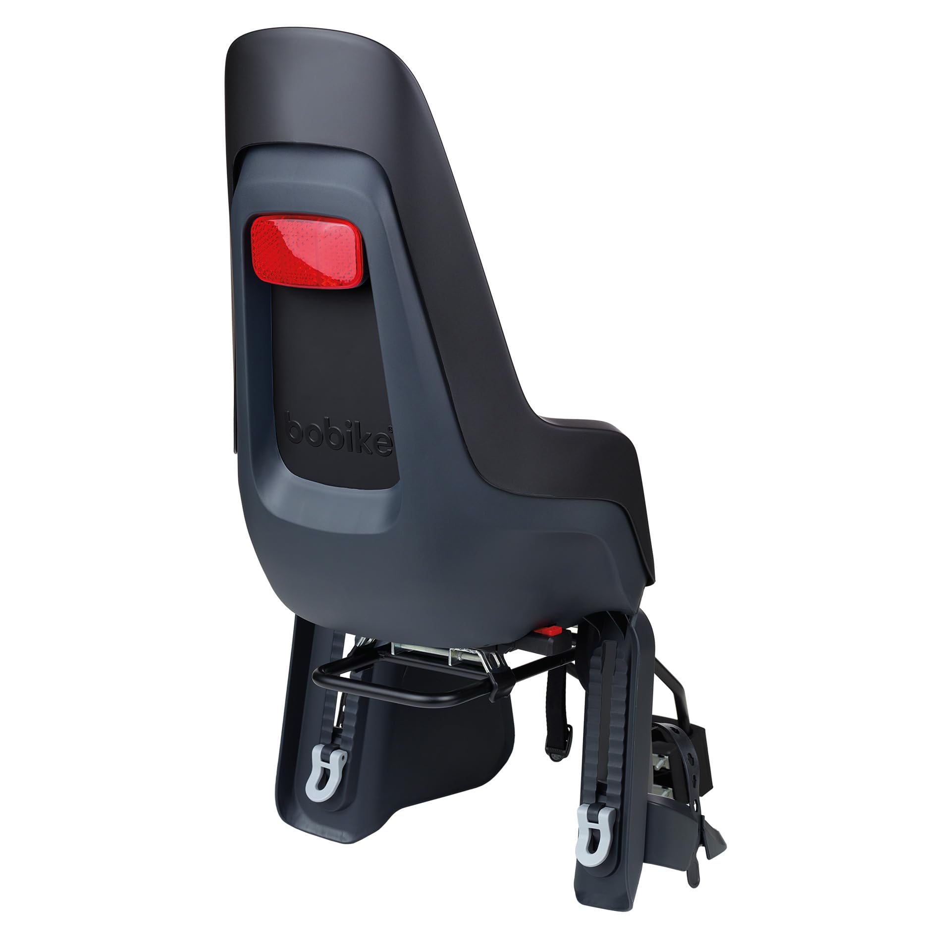 BOBIKE 8012200017 - Silla Bicicleta Trasera One Maxi 1P&E-BD para Portaequipajes y Cuadro – Versátil con Opciones de Montaje Dual, para niños de 9 Meses a 6 años, hasta 22 kg, Negro Urbano