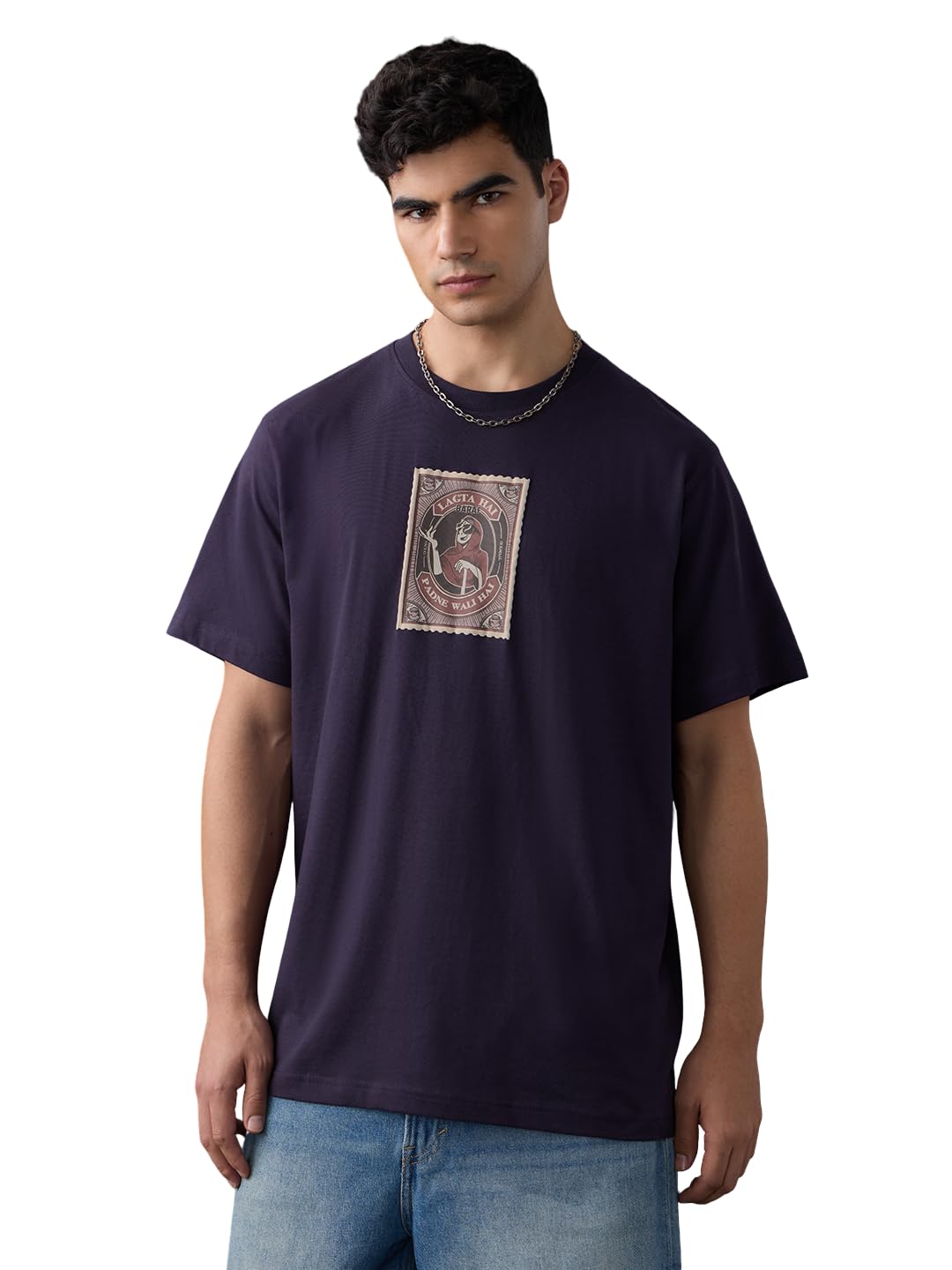 The Souled Store Shemaroo: Golmaal Men and Boys Short Sleeves Round Neck Purple Graphic Printed Cotton Relaxed Fit Lightwe... - Review, Price and Buying Guide