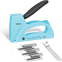 SHALL Light Duty Staple Gun for Wood & Upholstery - JT21 Staples 1/4", 5/16", 3/8" + 1600pcs & Remover for Crafts, DIY, Decor (Pink)