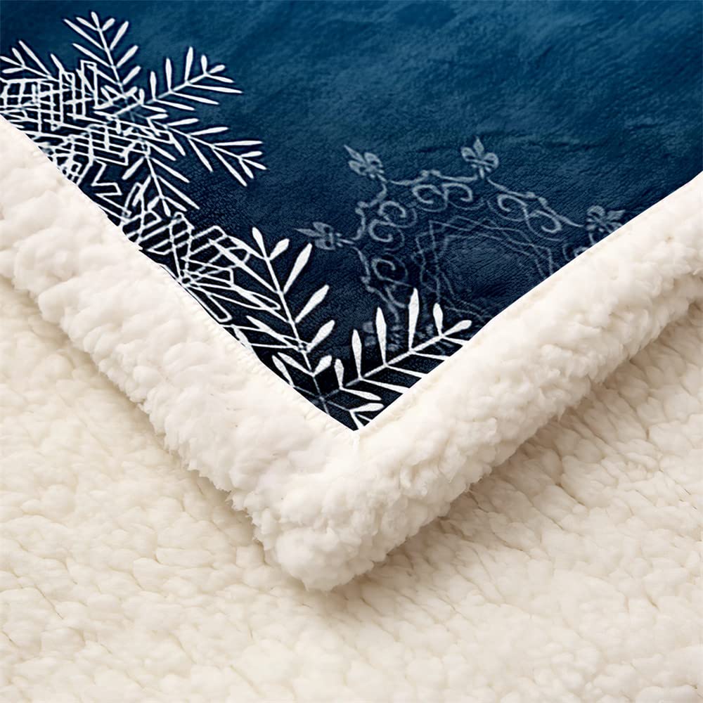 Highdi Natale Coperta di Morbida Pile, Calda e Accogliente Plaid Invernale Autunnale Divano Coperta Microfibra Pelosa, per Bambini e Adulti (Natale Blu,100x150cm
