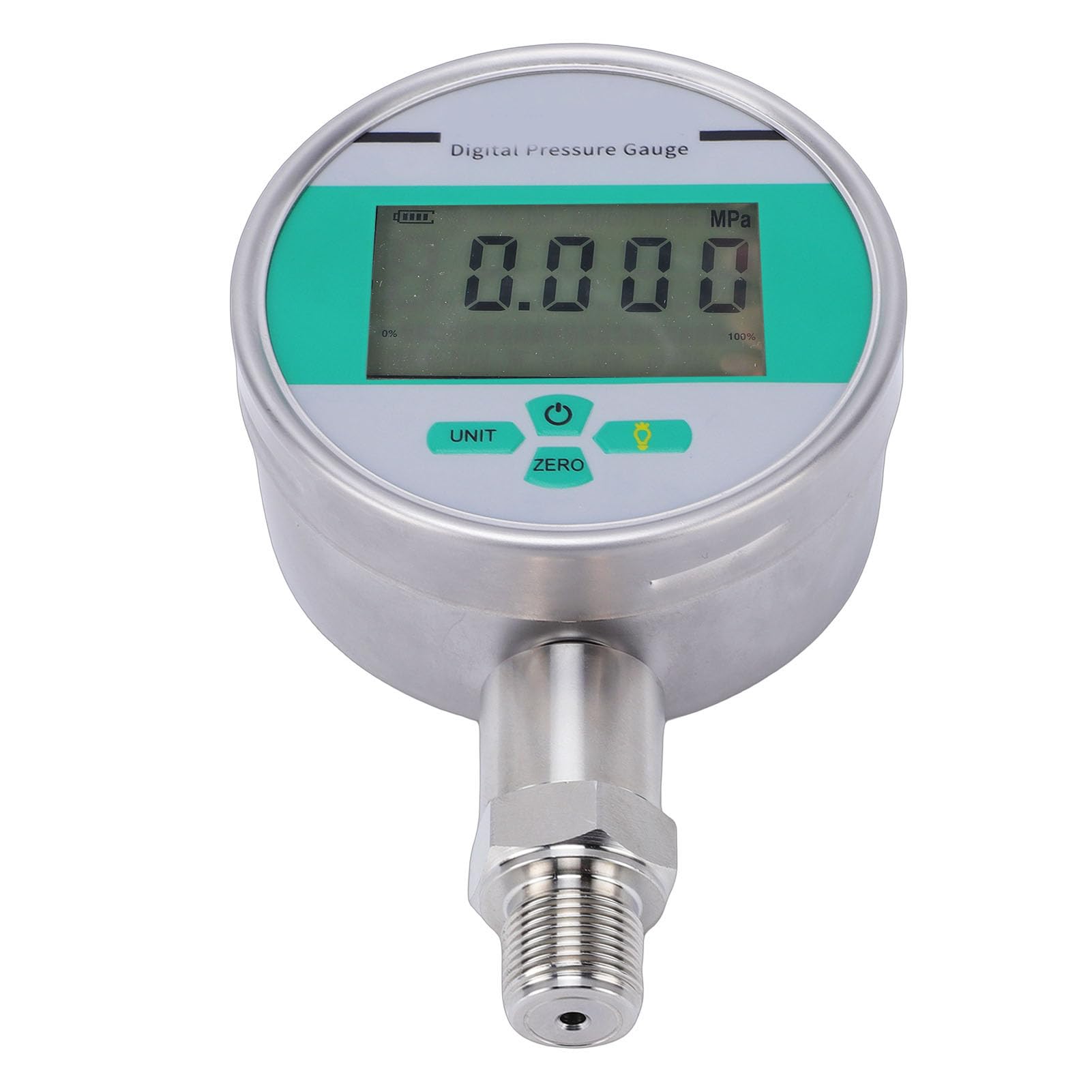 Jectse Manometro Digitale 0-2.5MPa, Misuratore di Pressione con Display LCD Intelligente con Filettatura M20x1.5, Impermeabile IP65 per Attrezzature Idrauliche a Olio Gas Liquido