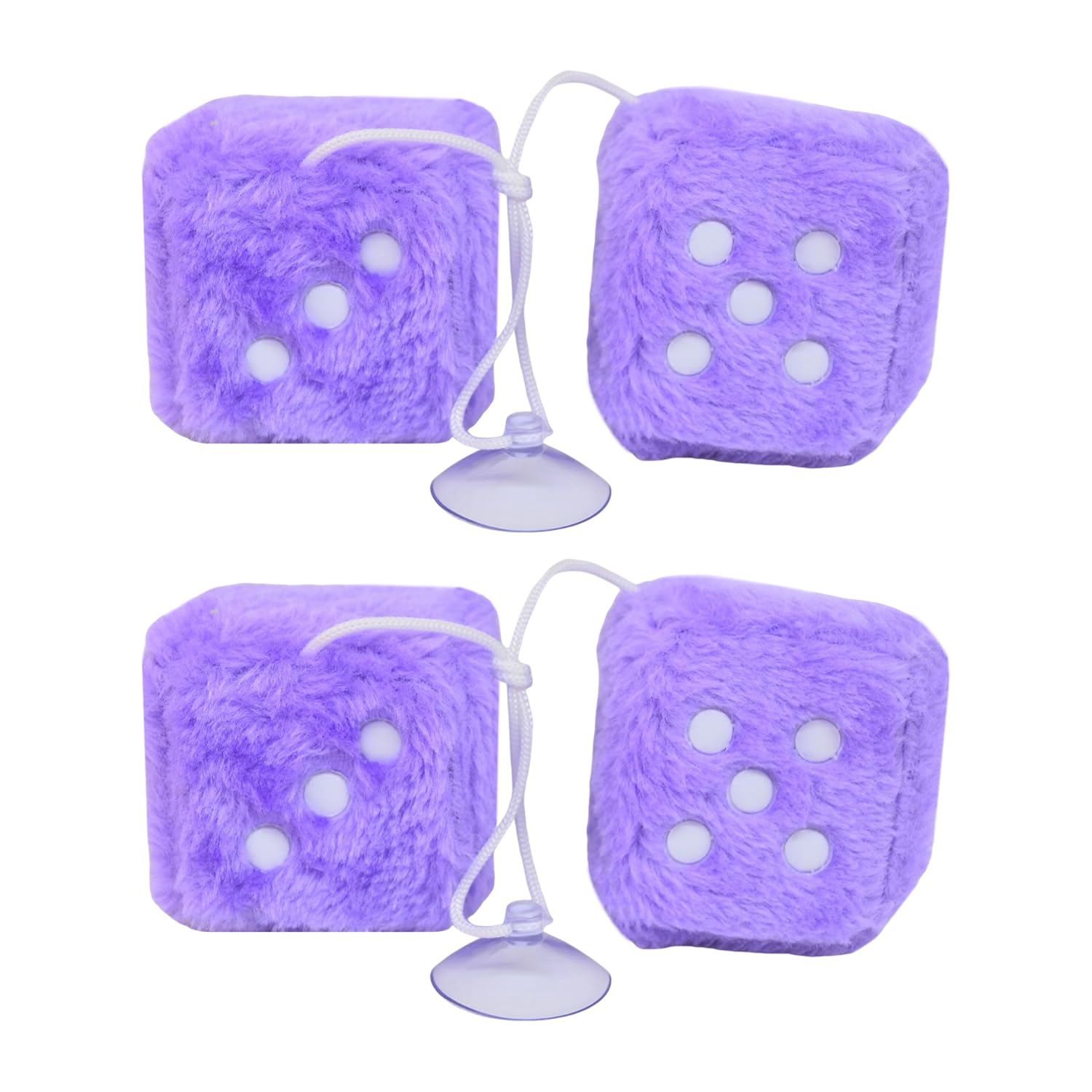 RNFKSU 2 Pieces Of Purple Dice Pendant, Plush Car Pendant, Car Interior Decoration, Creative Suction Cup Jewelry.
