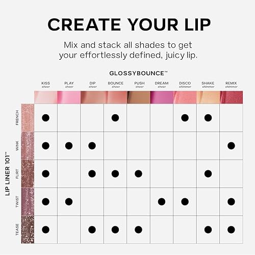 Miniatura 8 de Saie Glossybounce - Brillo labial hidratante y aceite labial teñido híbrido con ácido hialurónico y aceite de jojoba para labios no pegajosos,