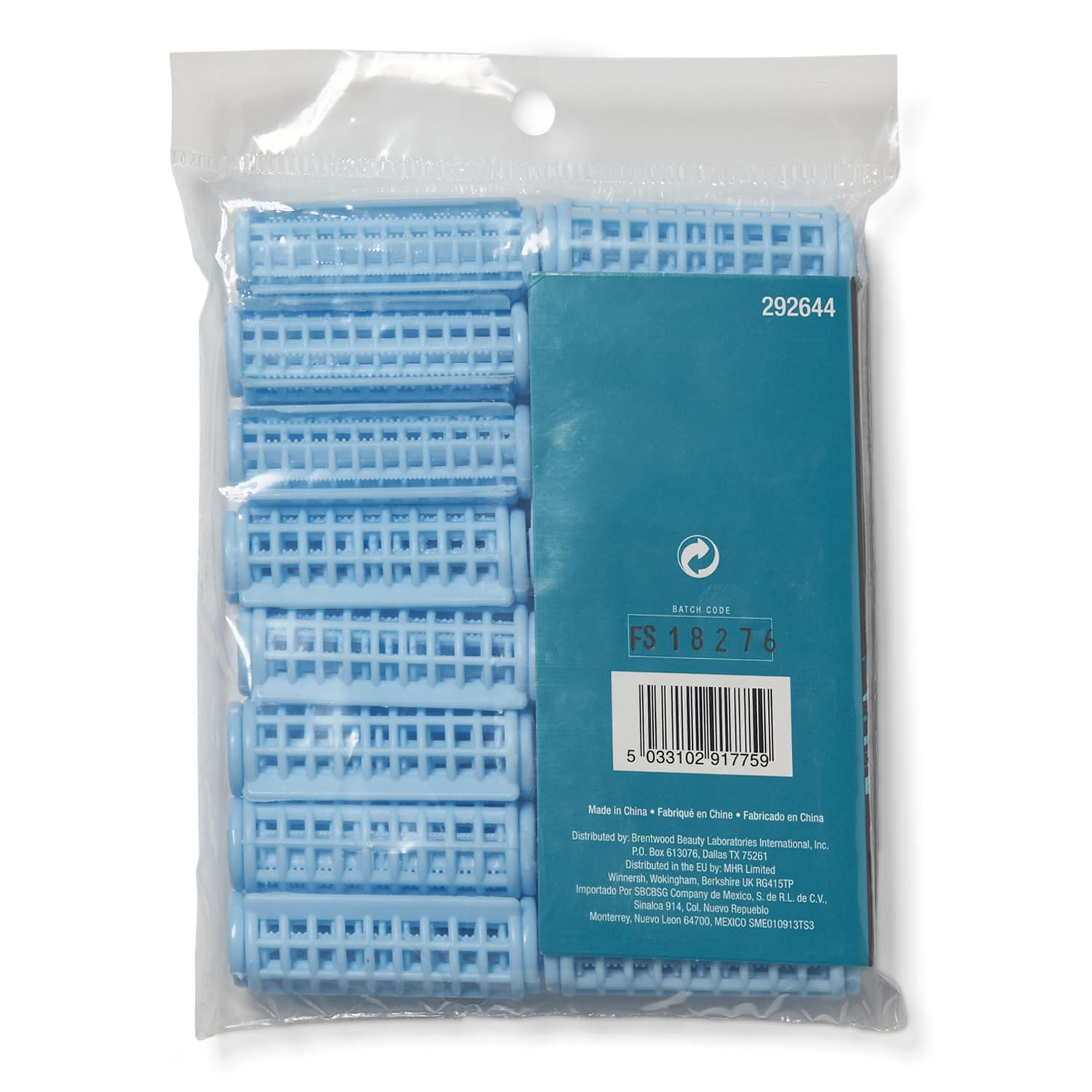 Salon Care Small 1/2 Inch Blue Snap On Rollers 16 Count