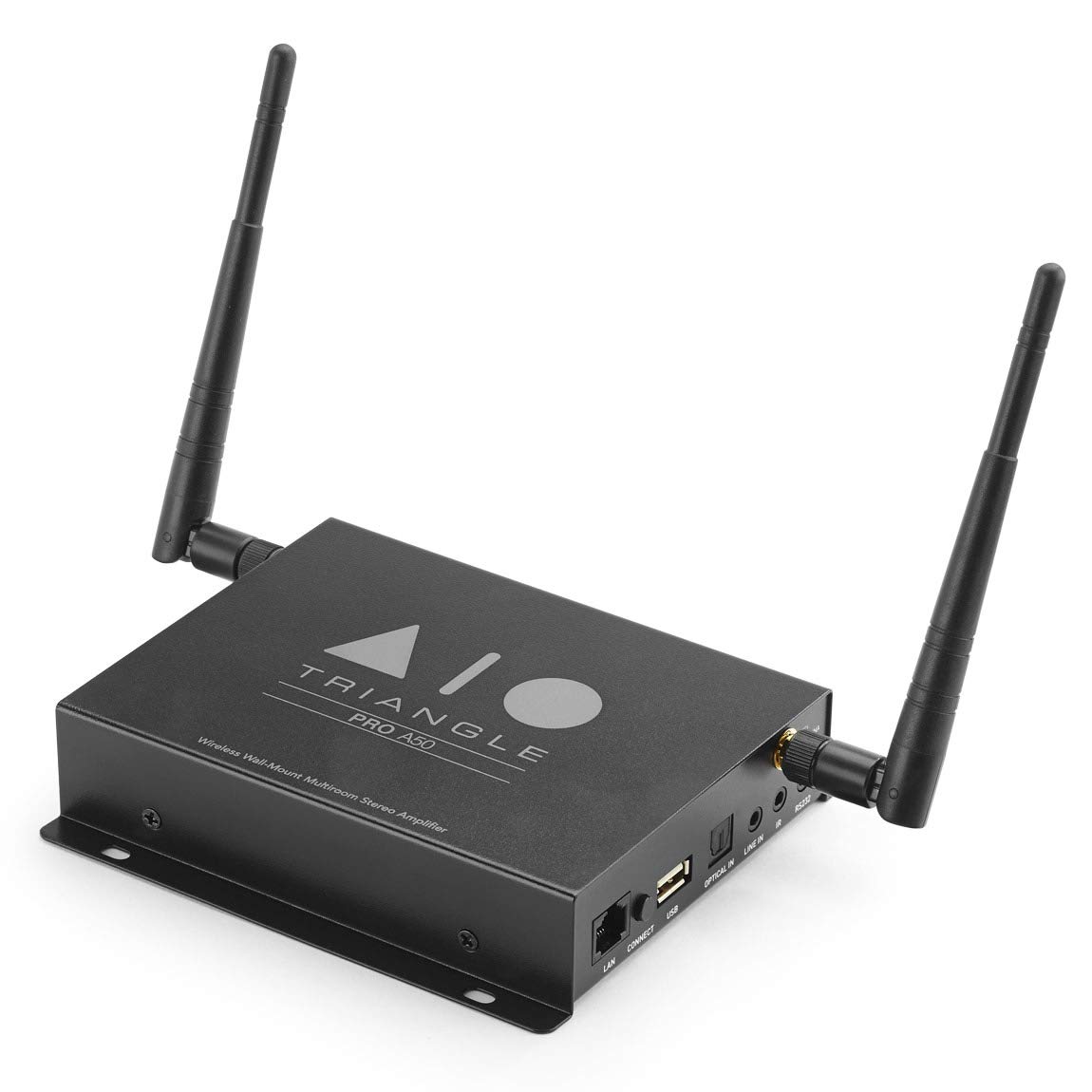 Triangle - Amplificatore Hi-Fi AIO Pro 50 – Amplificatore Stereo Integrato 2x 50W - Compatibile Wi-Fi e Bluetooth - Ingresso Ottico (TV) - 134 x 146 x 31 mm - Nero