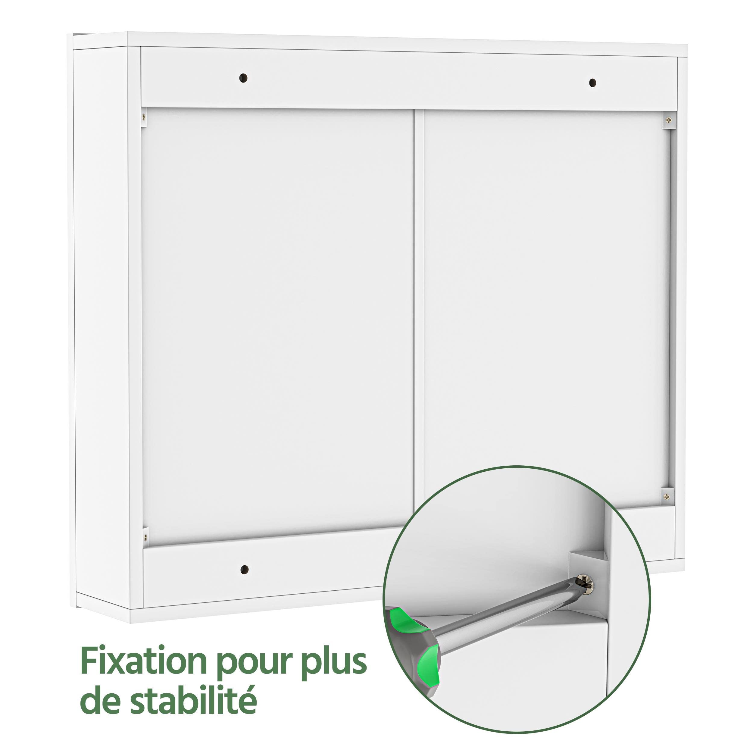 Yaheetech Armoire Murale Salle de Bain, Placard de Rangement Toilettes, avec 3 Portes 3 Miroirs, 2 Niveaux, Étagère Hauteur Réglable 70,5 x 15 x 60,5cm
