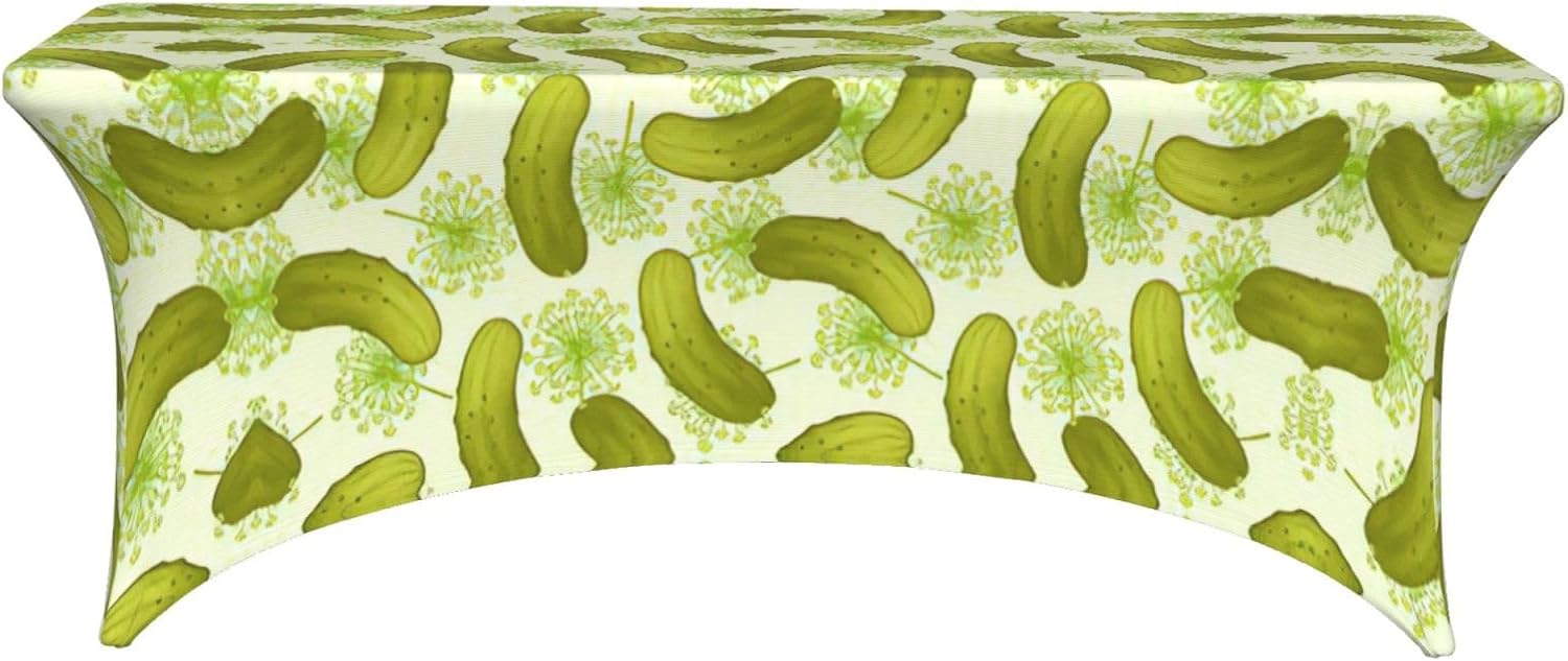 Sushi Dill Pickles Print Tablecloth 6 Foot Dining Cover Tables Wrinkle Resistant Table Cloth for Wedding Outdoor