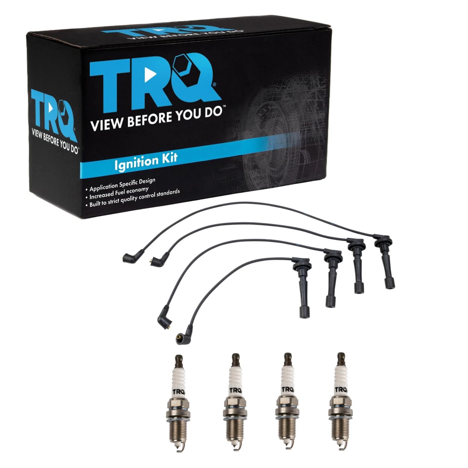 TRQ Spark Plug Kit 4 Piece Iridium Spark Plugs Compatible with 1992-2001 Acura Integra 1997-1998 Honda CR-V