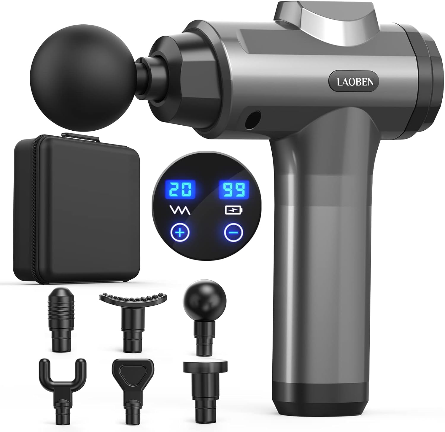 Massage Gun, 20 Speeds, 6 Heads Muscle Massager, Deep Tissue Massage, Percussive Electric Massager, Gifts for Men, Women and Family Massage Gun, 20 Speeds, 6 Heads Muscle Massager, Deep Tissue Massage, Percussive Electric Massager, Gifts for Men, Women and Family