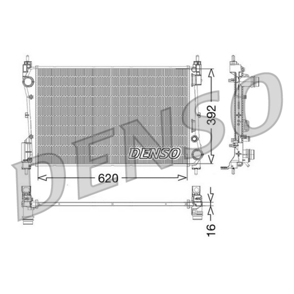DENSO Radiatore, Raffreddamento motore DRM09114 Compatibile con: FIAT GRANDE PUNTO, PUNTO, PUNTO EVO, PUNTO Kasten/Schrägheck