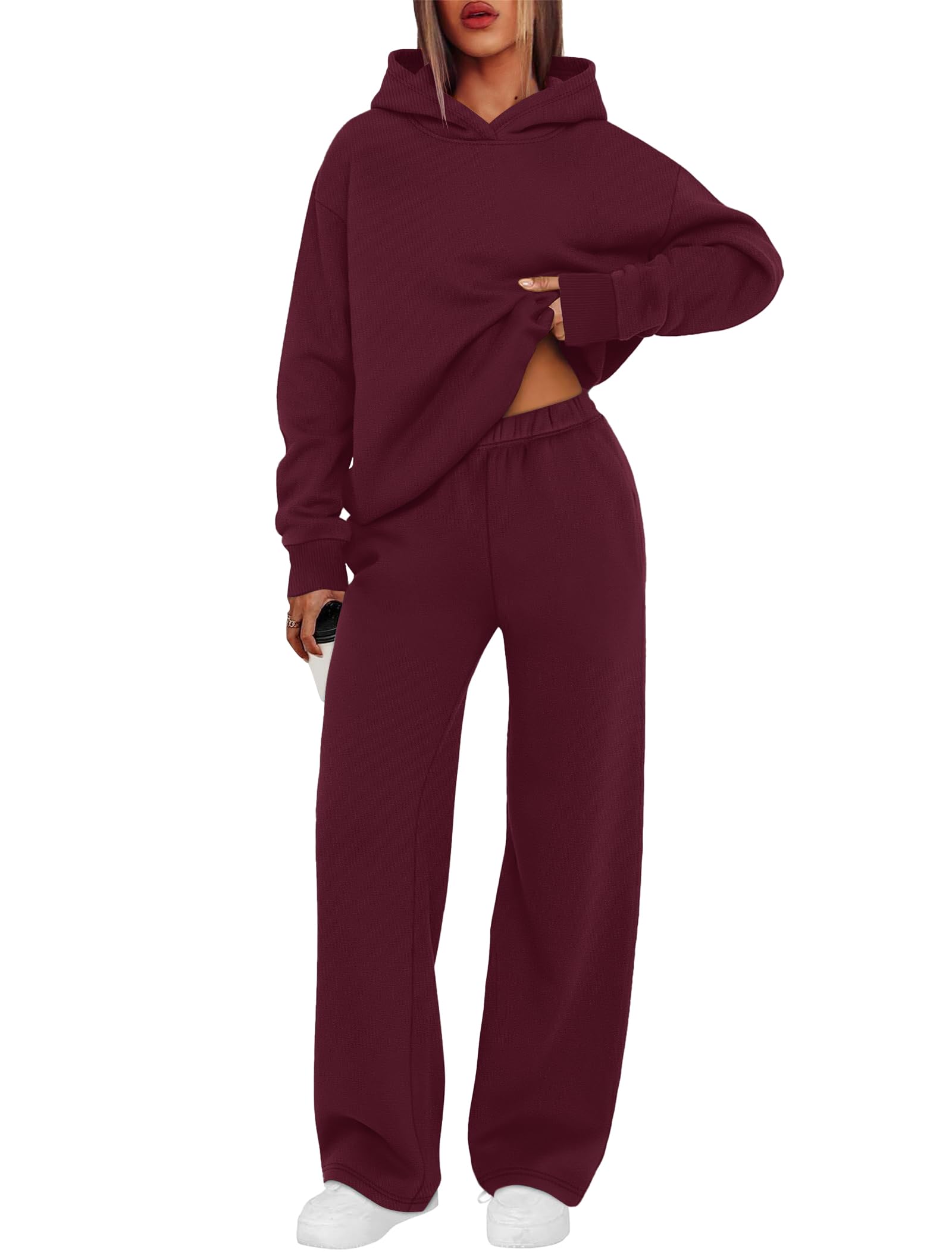 Sampeel Womens Sweatsuits 2 Piece Outfits Hoodie Sweatpants Lounge Matching Sets