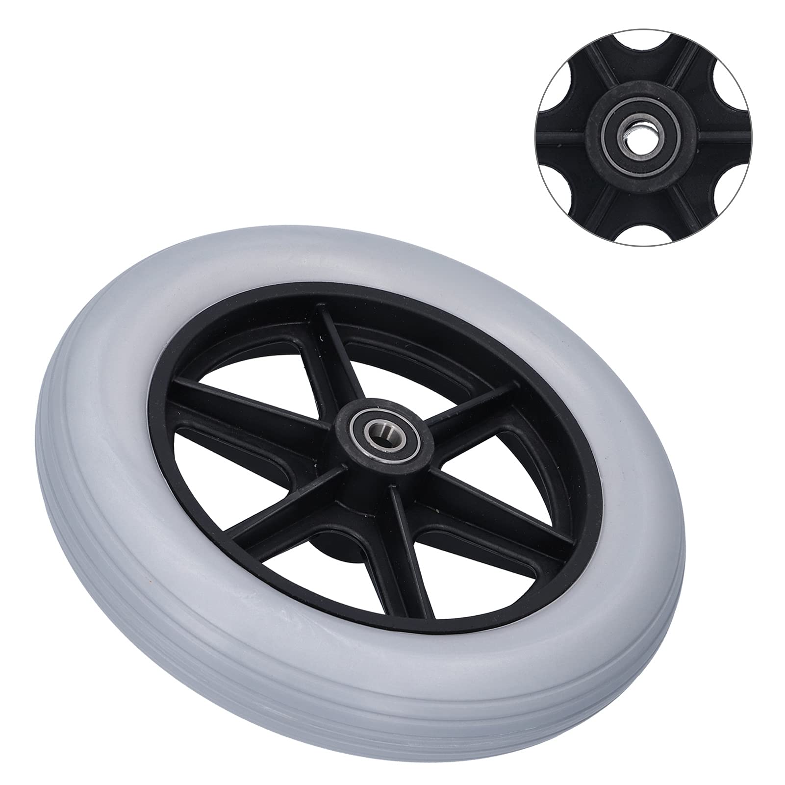 Rueda Delantera para Silla de Ruedas, Rueda para Andador de 10 Pulgadas, Accesorio sin Pinchazos, 12mm, 10x2, 6001