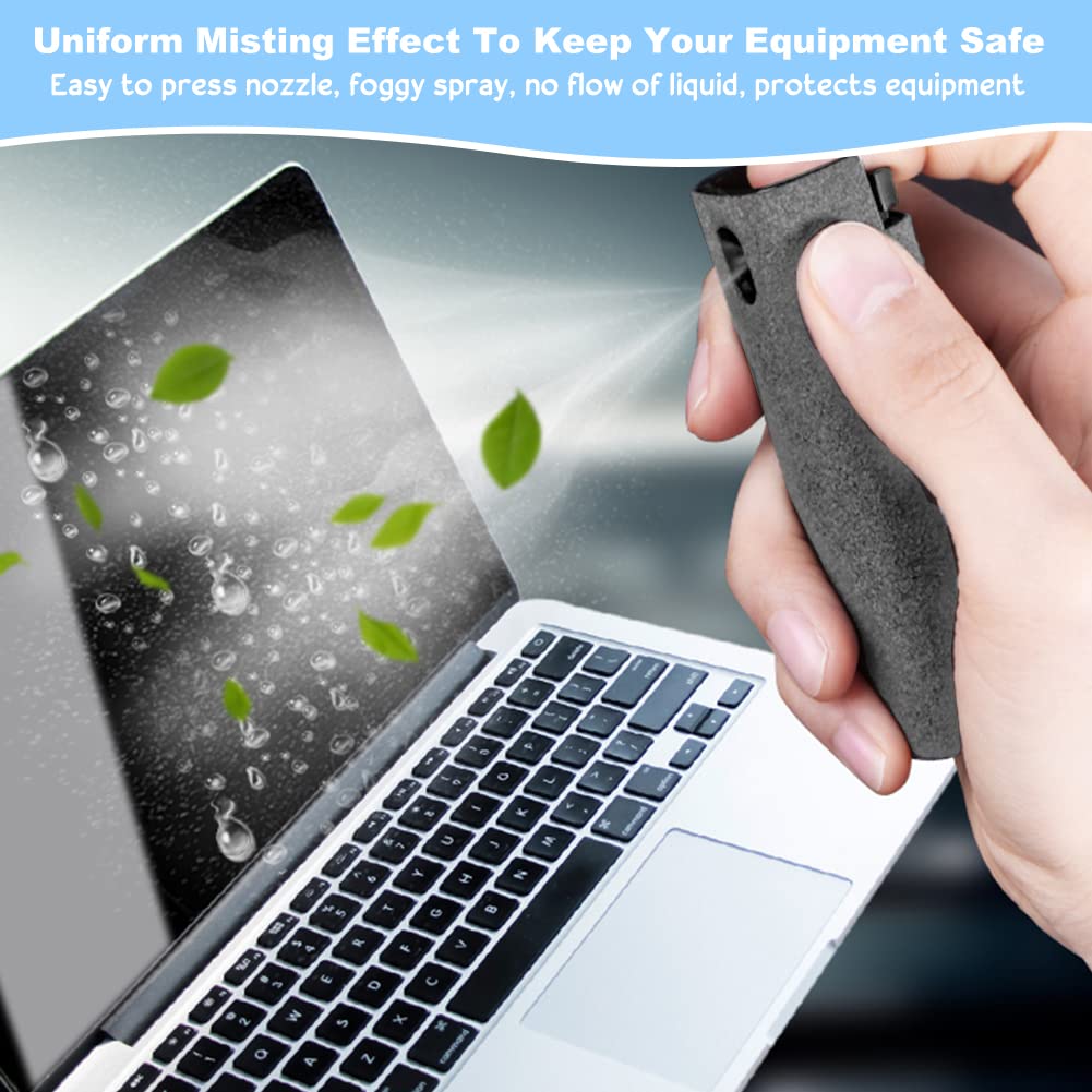 REFORUNG Lot De 2 Nettoyeur D'écran Clean Nettoyant Pour écran 3 En 1 Flacon Pulverisateur De Nettoyage Et Chiffon Nettoyant Pour Ecran A Preuve D Empreintes Digitales Pour Smartphone Tablette