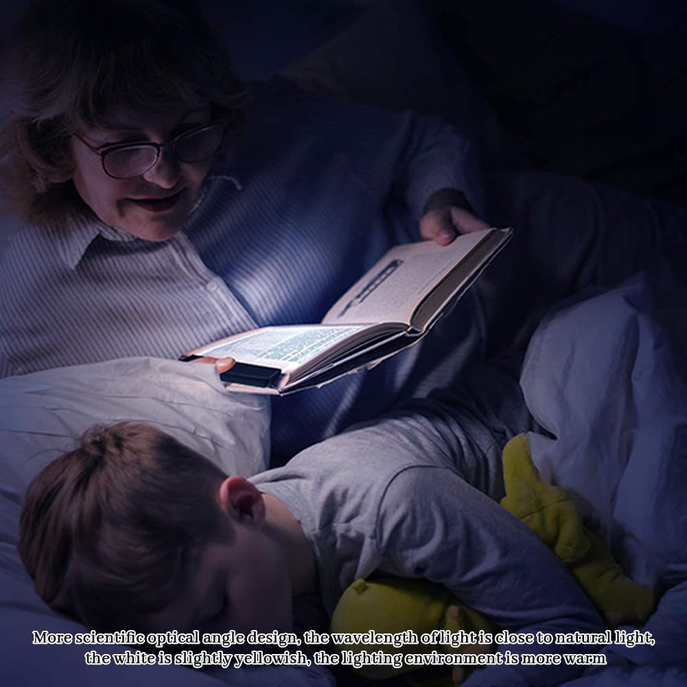 Luces Planas para Libros, Luz de Libro Plana LED, LED de Bajo Voltaje Lámpara de Lectura de Libro de Panel de Protección de Ojos, Home Luces Planas para Libros para Leer por la Noche en la Cama