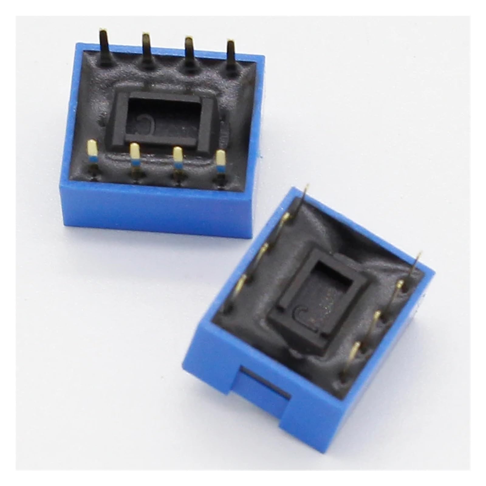 10 Pcs 2 Row 8 Pin 4P Positions 2.54mm Pitch DIP Switch Blue