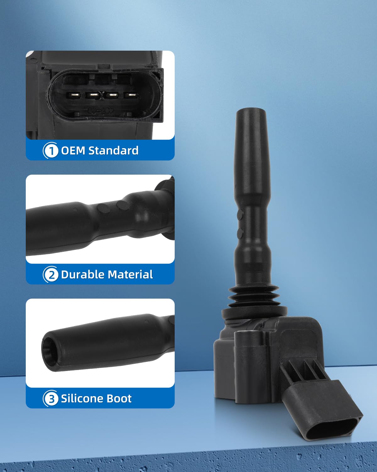 ECCPP Ignition Coil Coils&iridium Spark Plugs UF779,for J-etta 1.4L 2014-2017,for G-olf 1.4L 2019-2020,for A-udi A3 Sportback e-tron 1.4L 2016-2018 set of 4