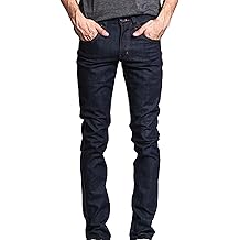 VICTORIOUS Mens Skinny Slim Fit Stretch Raw Denim Jeans