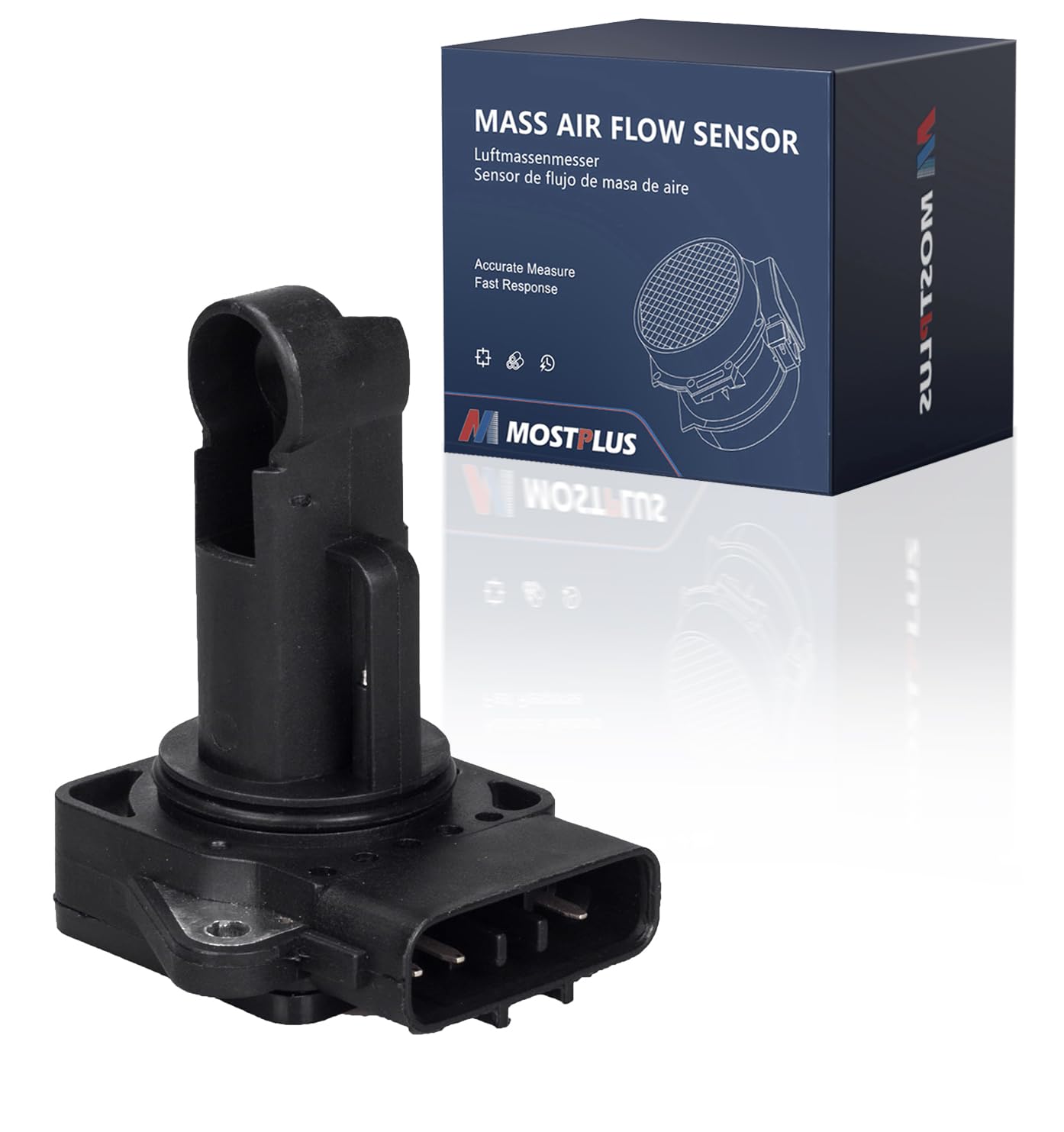 MOSTPLUS 1X43-12B579-AB 22204-22010 Mass Air Flow Meter Direct Replacement MAF Sensor Compatible for Toyota Lexus Land Rover Jaguar XJ8 X-Type